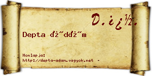 Depta Ádám névjegykártya